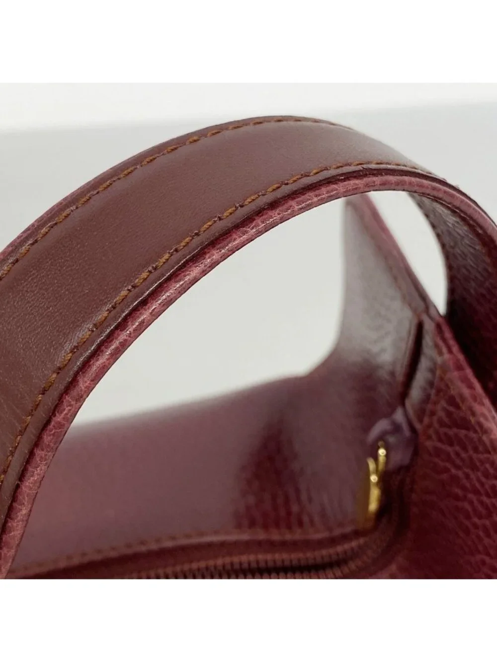 Cartier Vanity Bag Trinity Leather Bordeaux Gold Silver